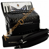 Scandalli Air II 34 key 96 bass 4 voice tone chamber black piano accordion.  Midi expansion available.